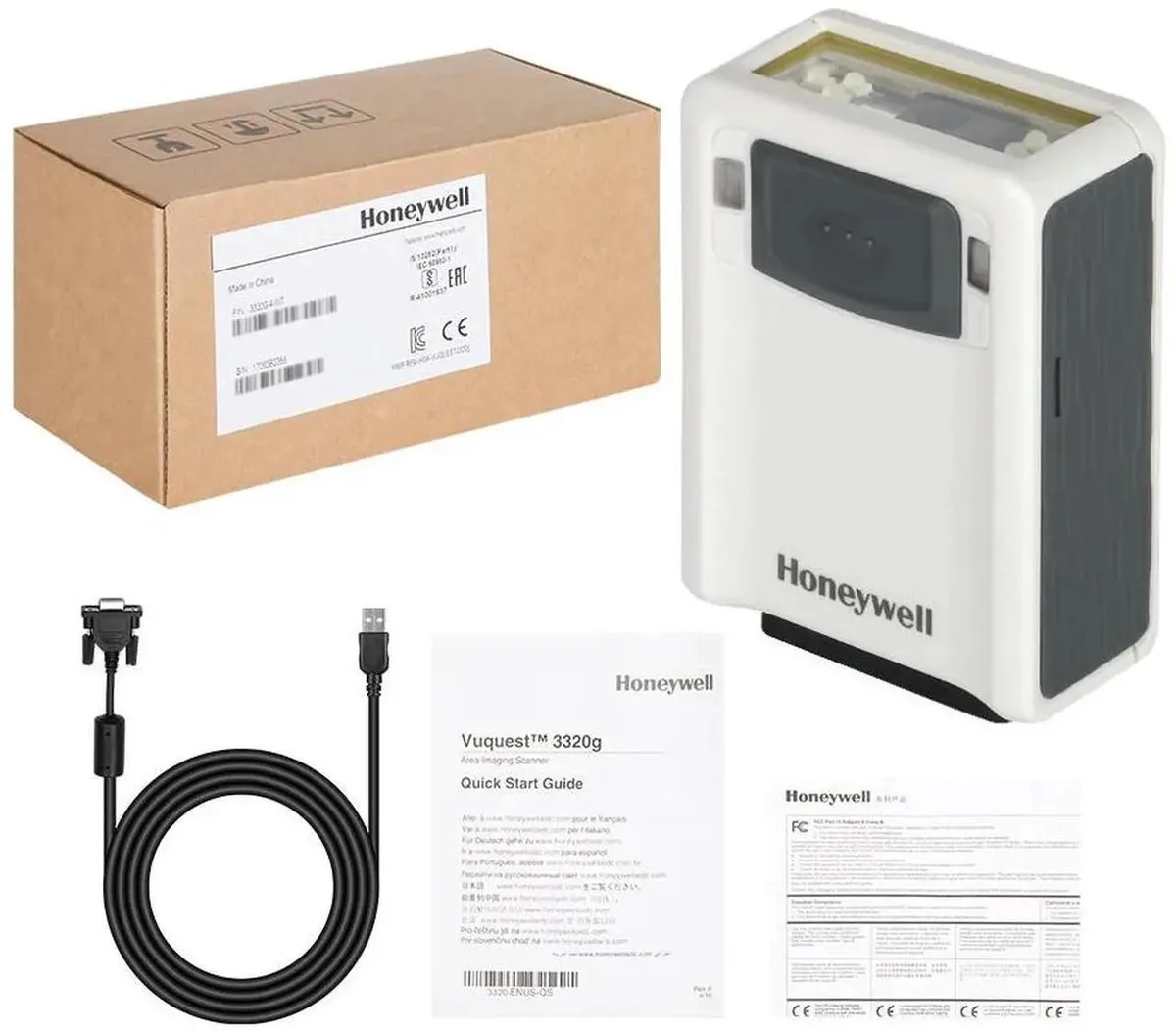 Master Master 3320G-4USB-0 Hands-Free 1D 2D Barcode Scanner with USB Cable Kit — product photo