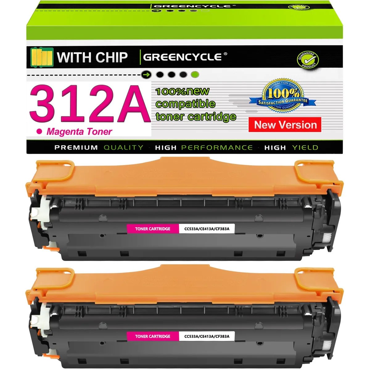 GREENCYCLE GREENCYCLE 312A Magenta 2 Pack Toner Cartridge CF383A — product photo