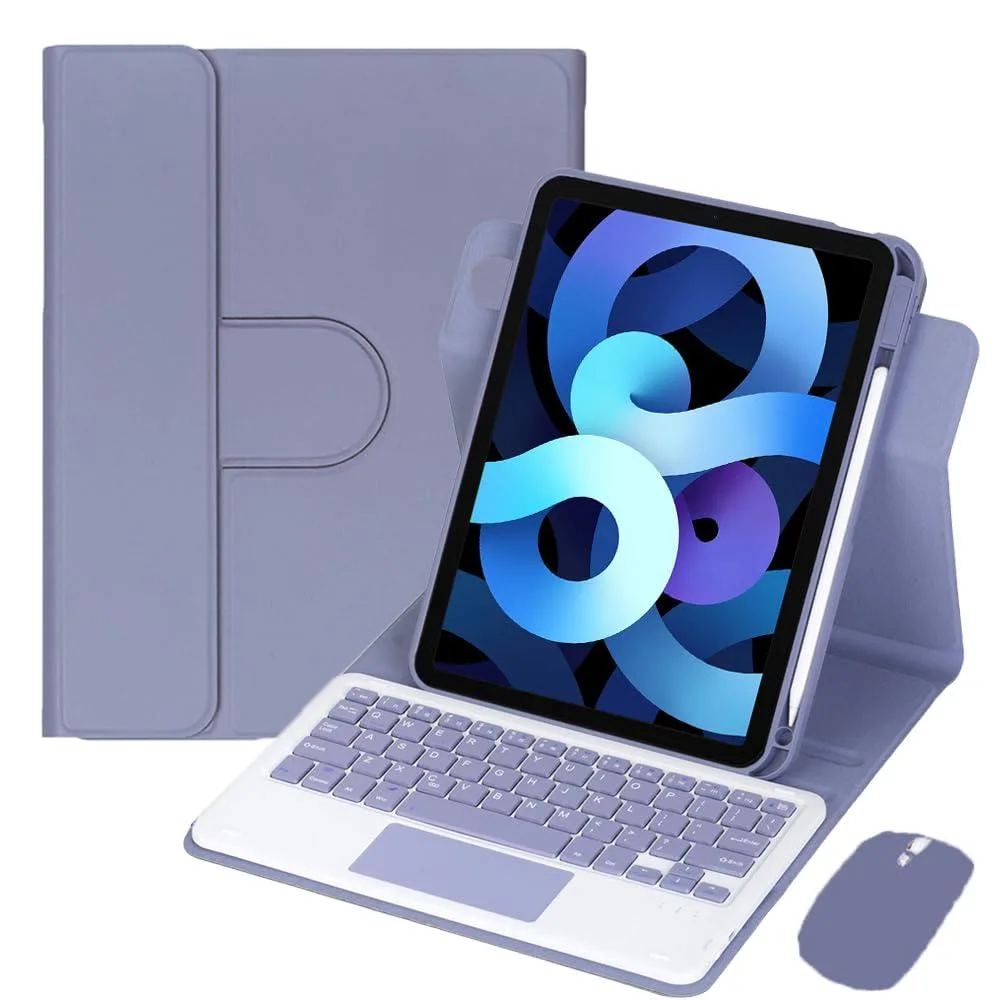 Timoom Timoom 360° Rotatable Keyboard Case with Trackpad & Pencil Slot for iPad Air 4/5 10.9" Lavender Gray — product photo