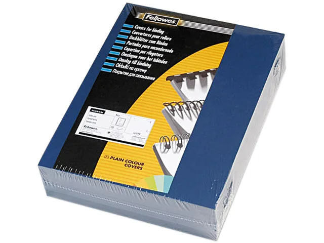 FELLOWES FELLOWES 52098 Navy Linen Texture Binding Covers 11 x 8-1/2 200 Pack — product photo