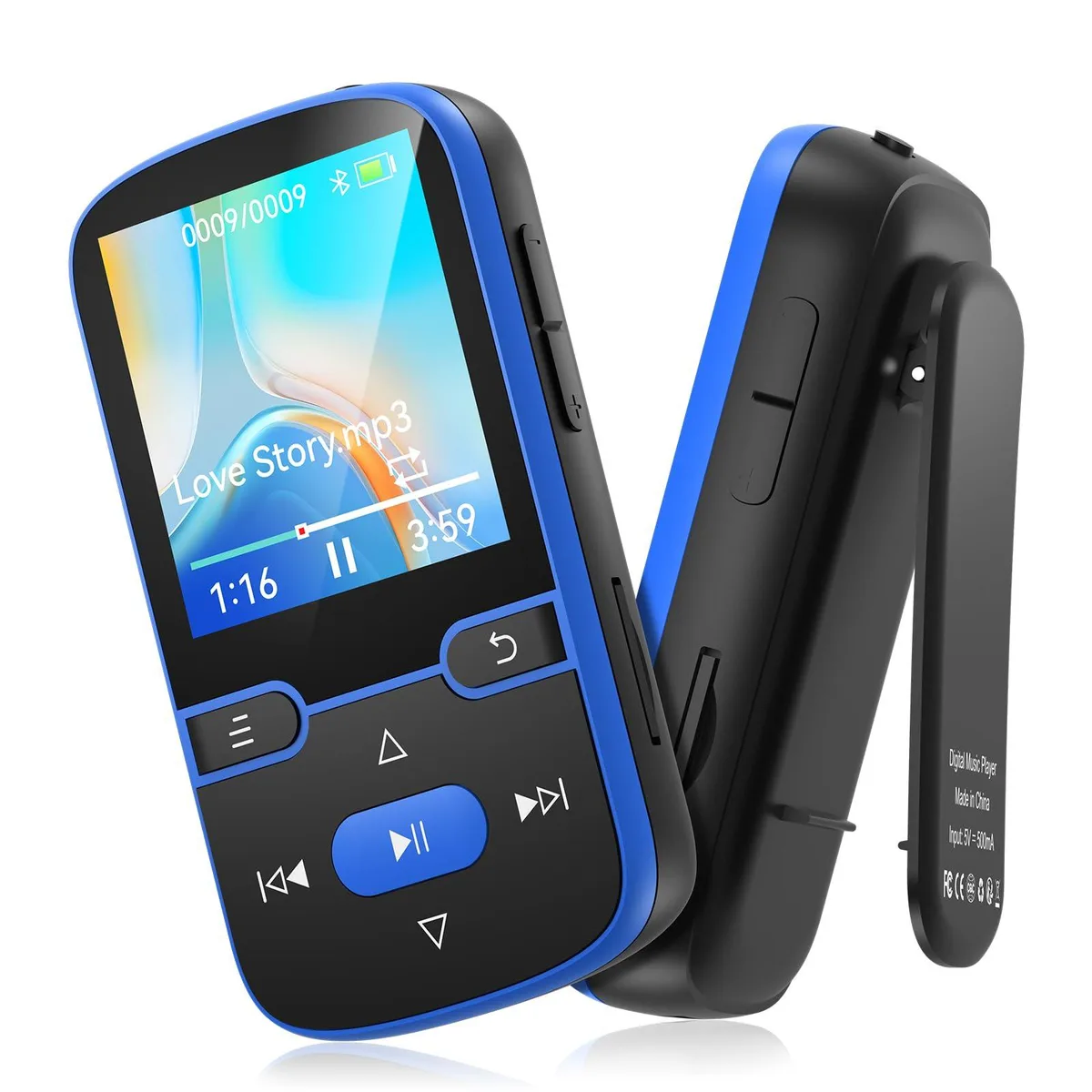  PINHUI 64GB MP3 Player Bluetooth 5.3 Blue Clip — product photo