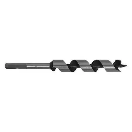 Silver steel auger bit with spiral flute and pointed tip
