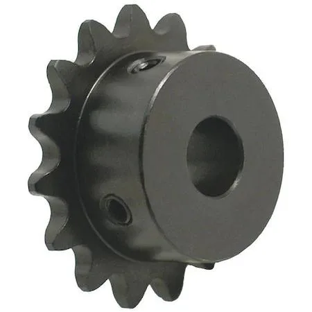 Black oxide steel chain sprocket with 11 teeth and 1/2 inch bore