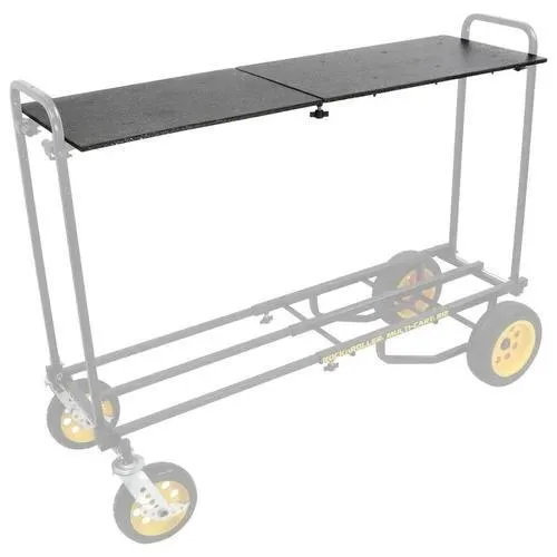 Expandable shelf kit with powder-coated steel tubes and textured plywood shelf, adjustable length