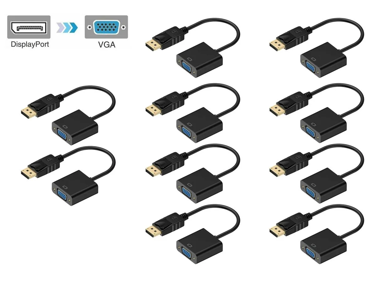 iXever iXever DisplayPort to VGA adapter 10 pack 1080p — product photo