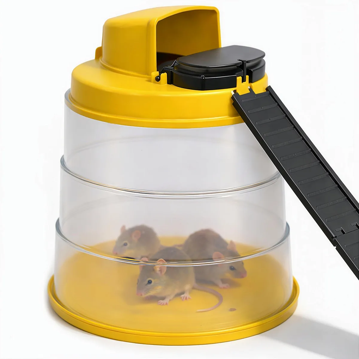 Flip N Slide mouse trap with collapsible bucket included