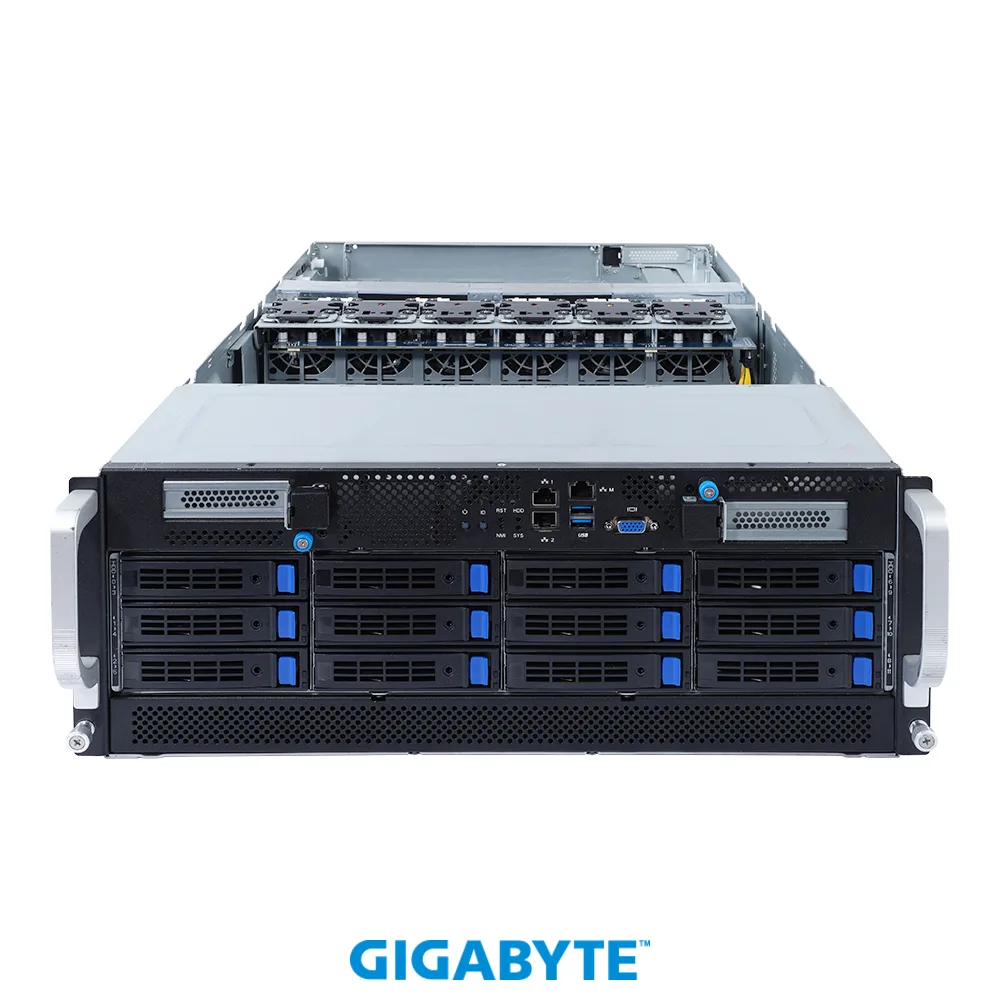 GIGABYTE GIGABYTE G492-H80 barebone server 2U 32 DDR4 slots 8 GPU 10Gb LAN — product photo