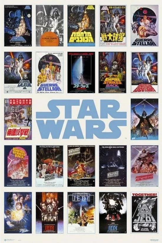 Star Wars compilation poster 24 x 36 inches on heavy stock paper