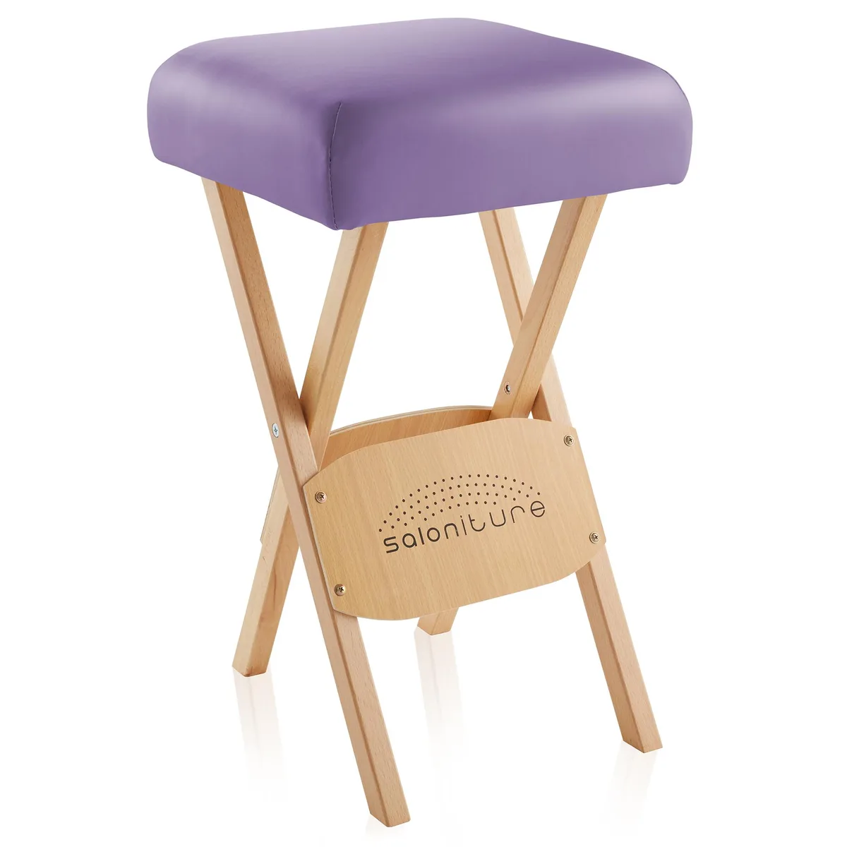 Saloniture Saloniture Wood Folding Massage Stool Lavender — product photo