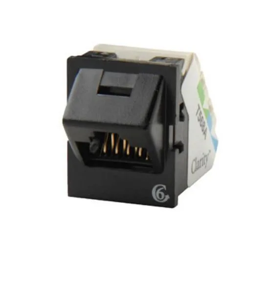 ORTRONICS ORTRONICS Clarity 45 Degree Angled TracJack Cat6 Jack Module Black — product photo