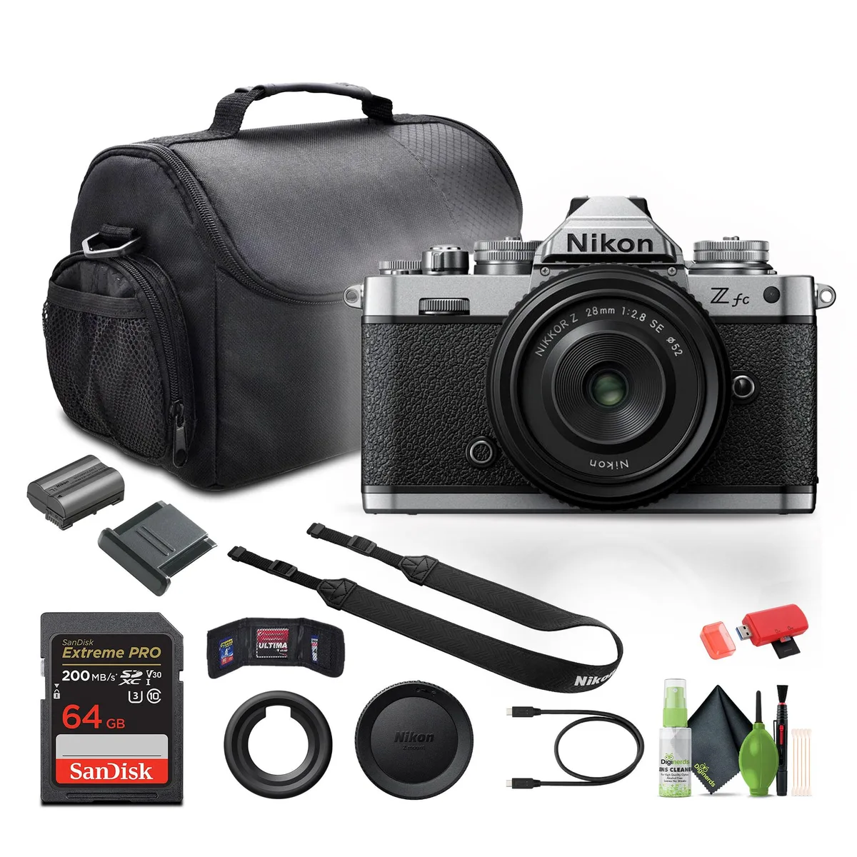 Nikon Inc Nikon Z fc Mirrorless Camera Kit 20.9MP 28mm f/2.8 Black 64GB — product photo