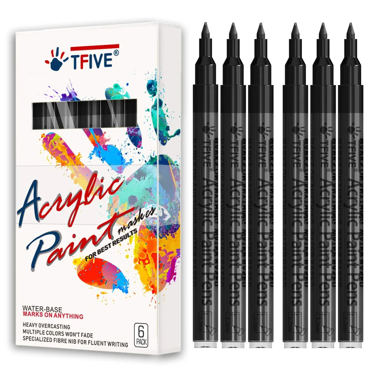  Avery TF520-black 6 Pack 0.7mm Fine Tip Black Paint Markers — product photo