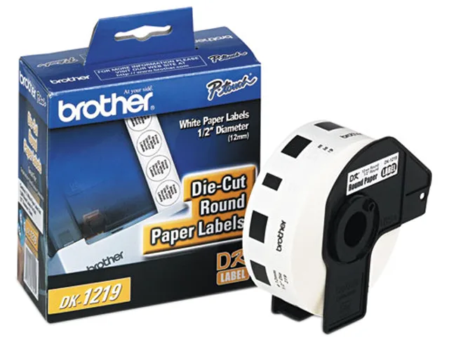 Brother Brother DK1219 round paper labels .5 in 1200 roll pos accessory — product photo
