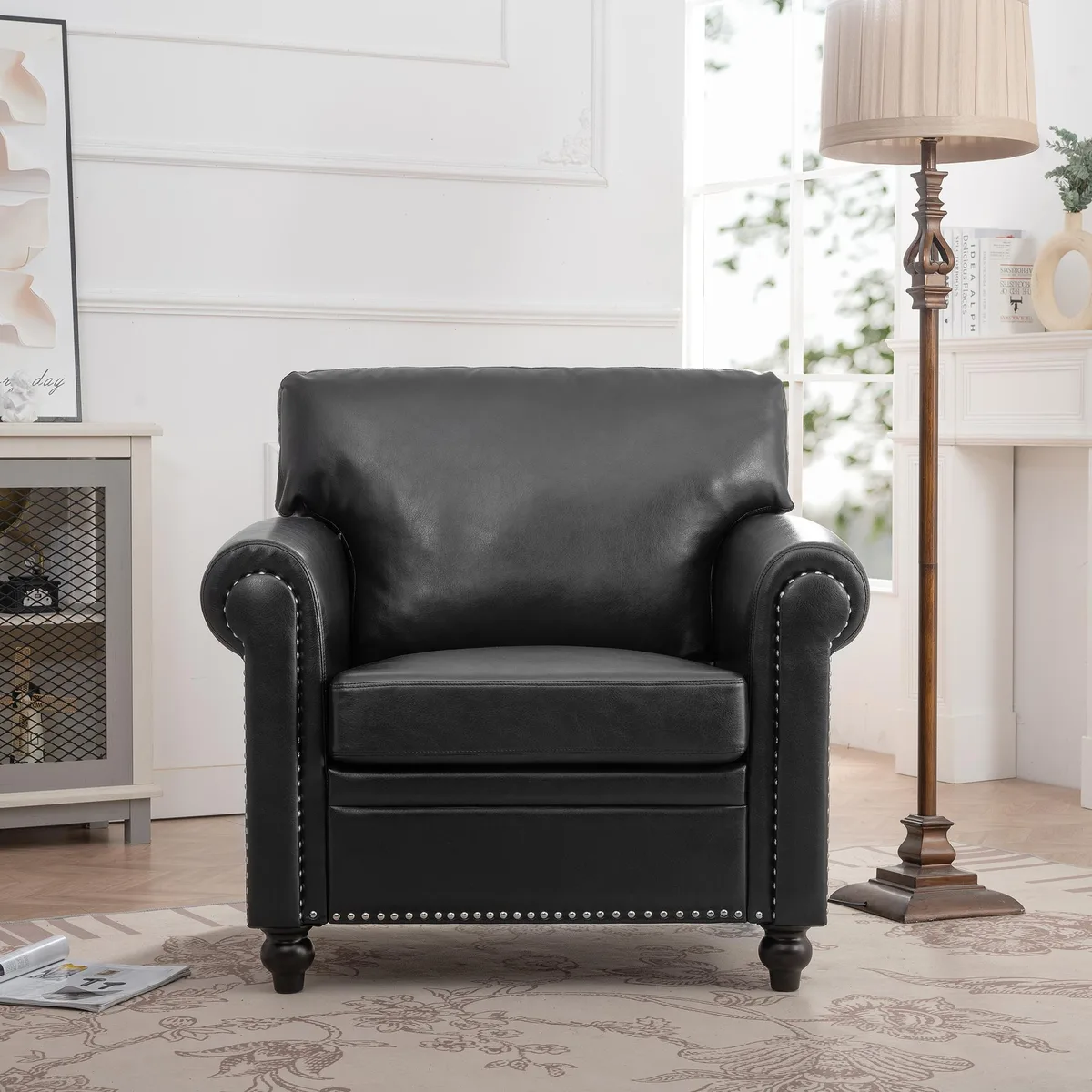 tuphen tuphen 1 Seater Sofa Black PU Fabric — product photo