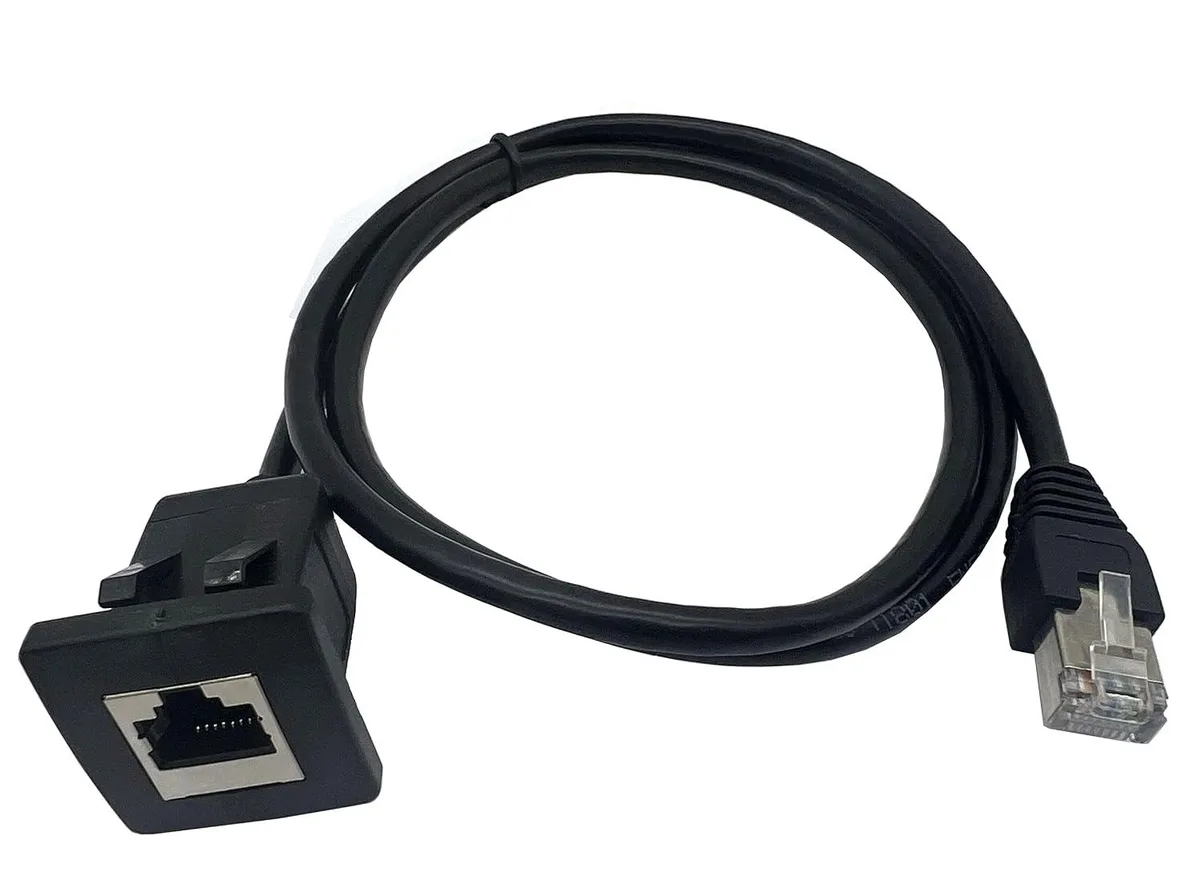 CELUX CELUX Cat5e RJ45 Square Flush Mount Panel Extension Cable 1M/3Ft — product photo