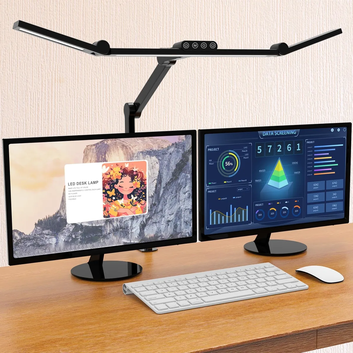 Micomlan FDDL03 swing arm desk lamp 24W 28" 3 bars 360° rotation — product photo