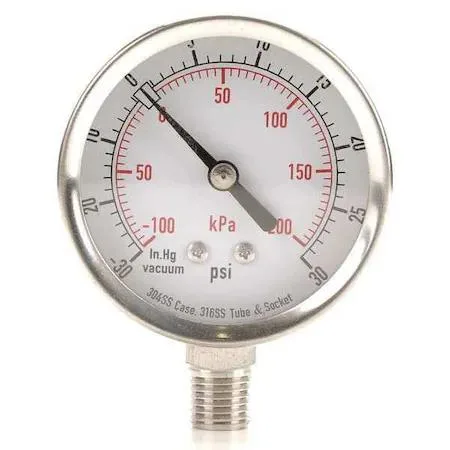 Value Brand Value Brand Commercial Compound Gauge 30 to 0 to 30 psi 2 1/2 in Dial measurement tool — product photo