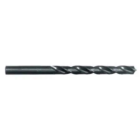 Silver cylindrical 17/64 inch HSS jobber drill bit with black oxide finish