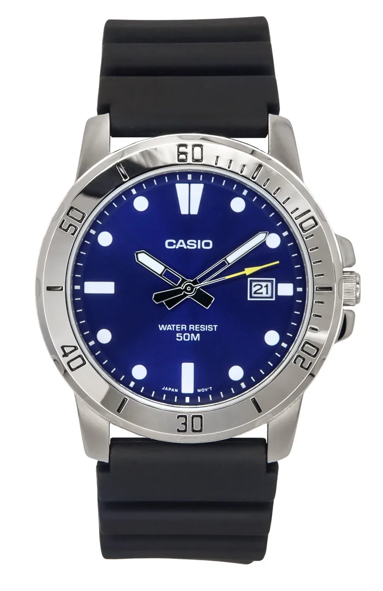 CASIO CASIO MTP-VD01-2E Blue Dial Resin Strap Quartz Watch 50m — product photo