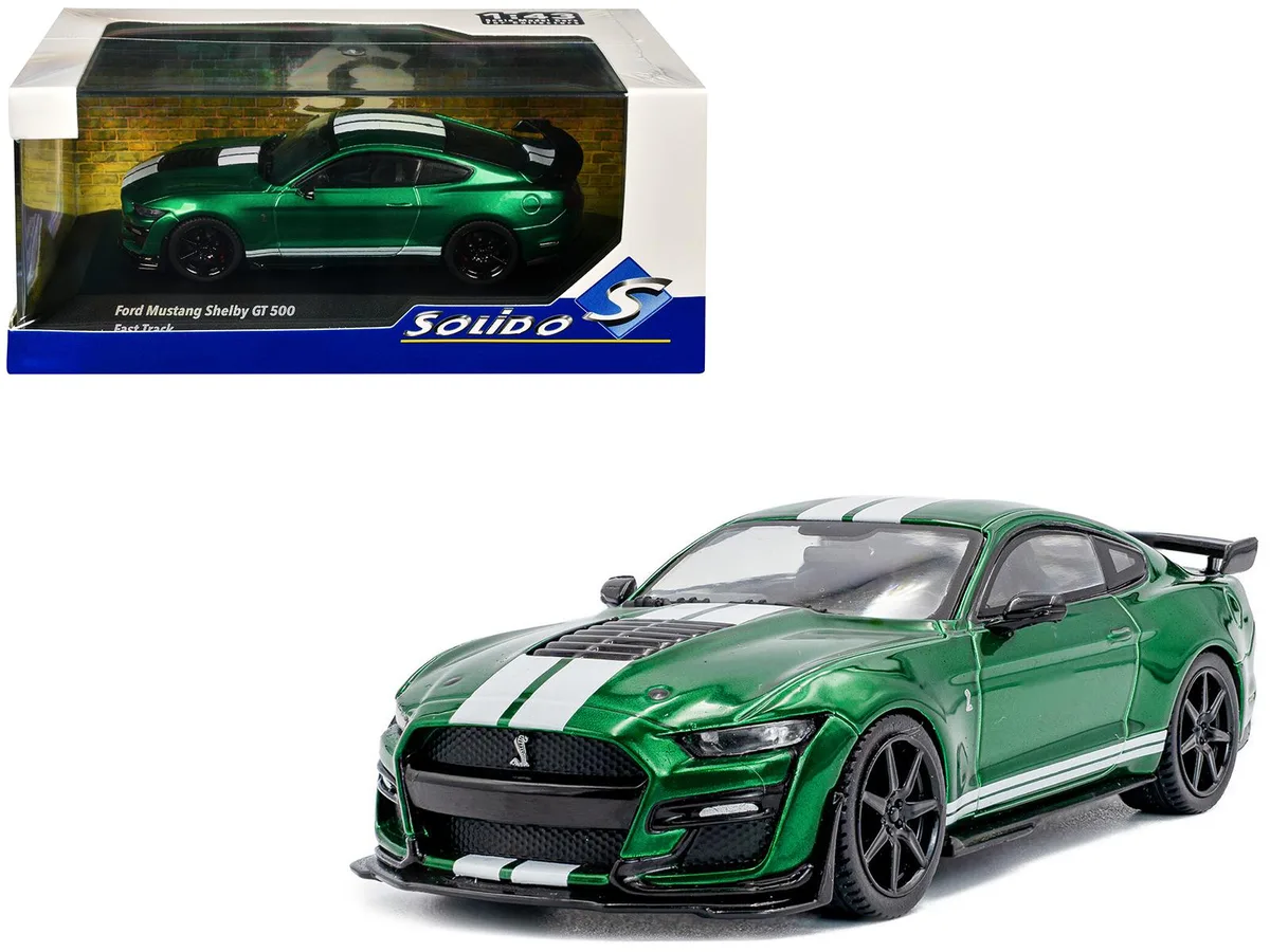 Solido Solido 2020 Ford Mustang Shelby GT500 Fast Track 1/43 Eruption Green Metallic White Stripes — product photo