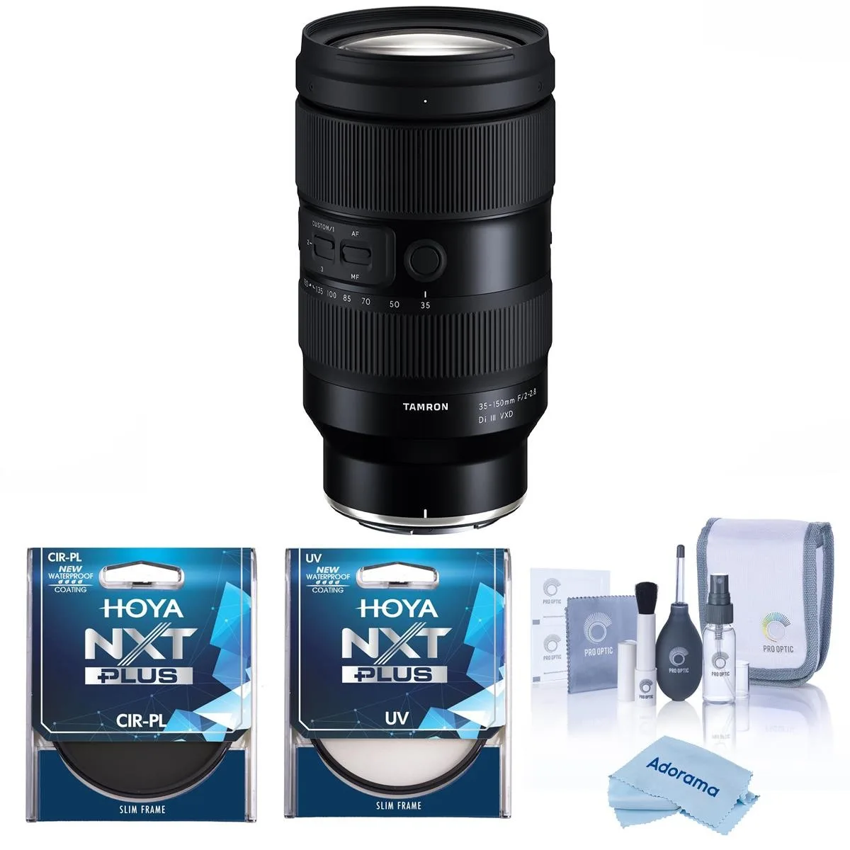 Tamron Tamron 35-150mm f/2-2.8 Di III VXD for Nikon Z Bundle with Hoya 82mm UV CPL Filters Cleaning Kit Cloth — product photo