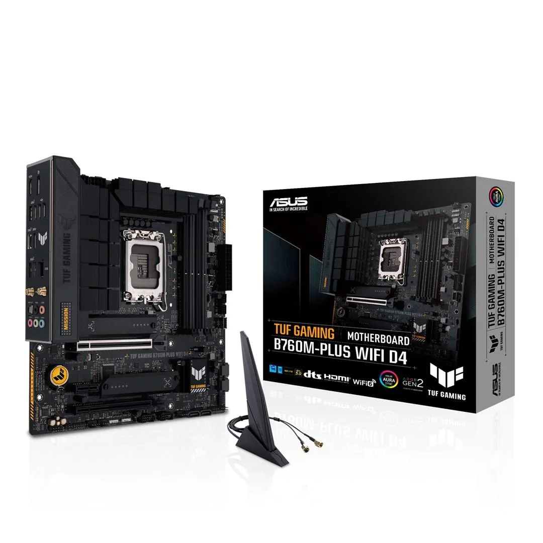 ASUS ASUS TUF GAMING B760M-PLUS WIFI D4 Intel B760 LGA 1700 micro ATX motherboard — product photo