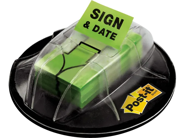 3M 3M 680-HVSD Sign and Date Flags Green 1 in 200/Dispenser — product photo