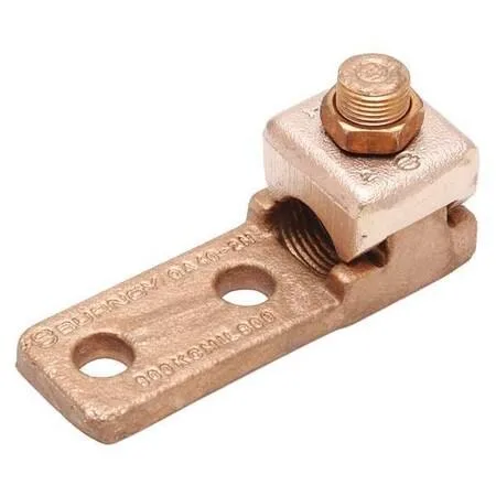 Copper mechanical lug with two 1/2 in mounting holes and hex head