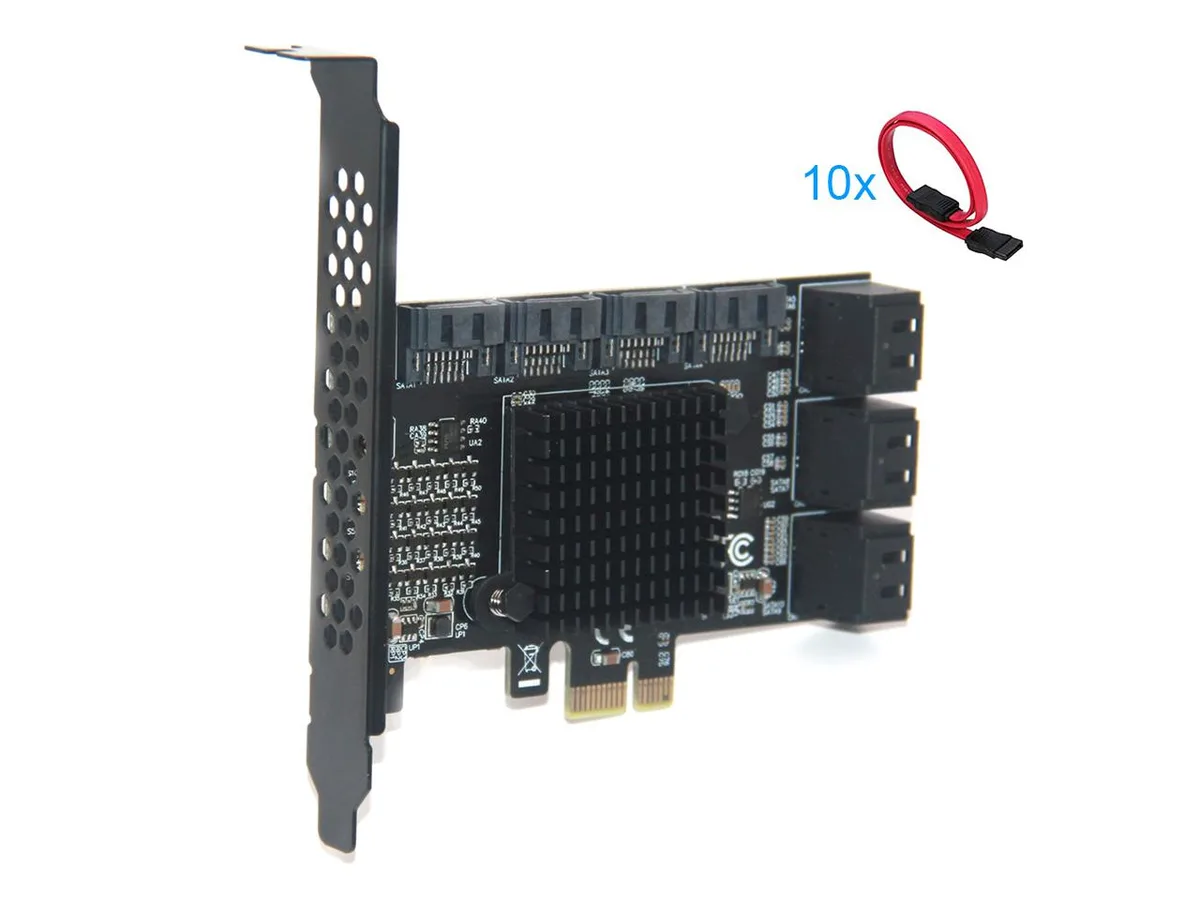 RIITOP RIITOP PCIE2SATA-10P 10 Port SATA Expansion Card — product photo