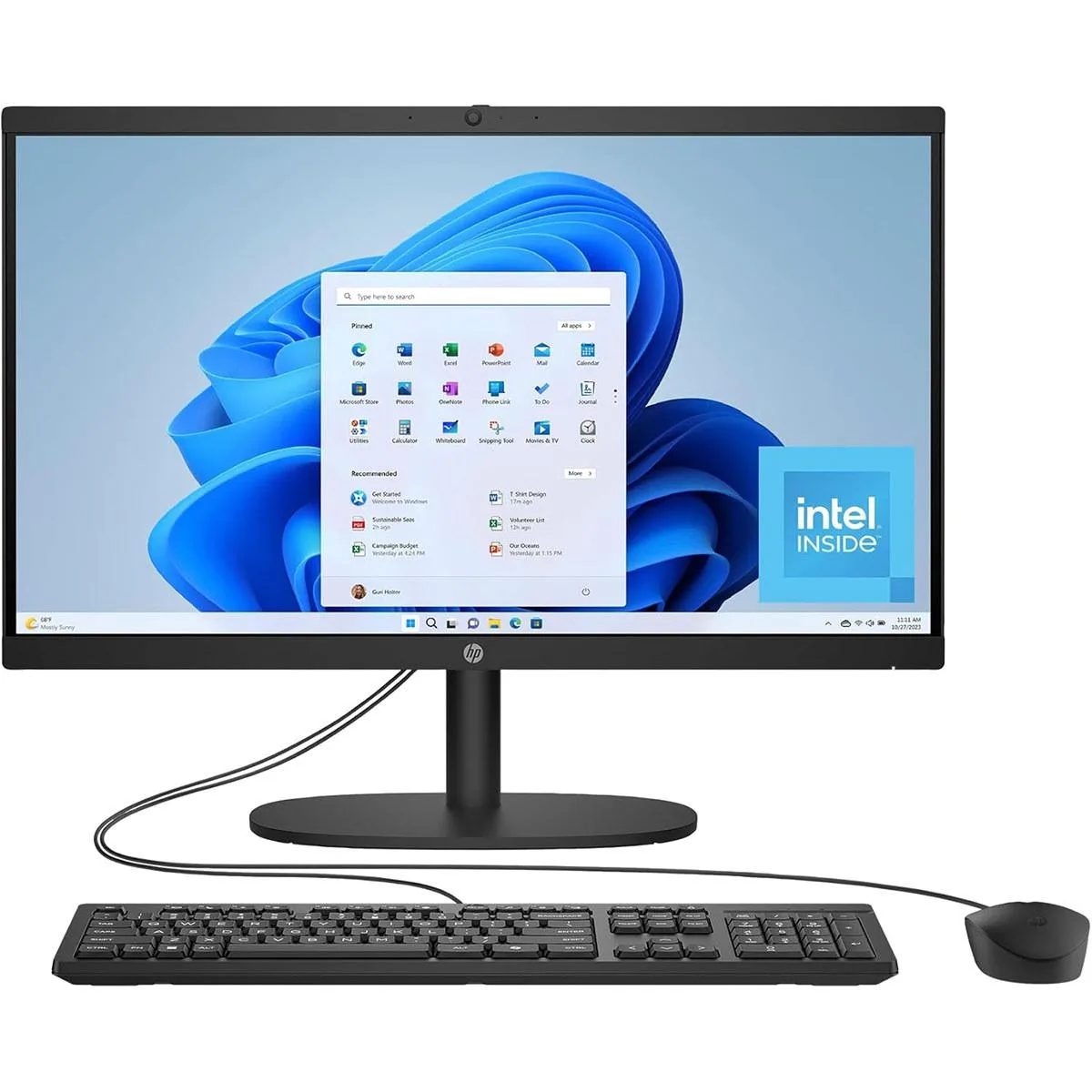HP HP 22-dg0340 21.5" All-in-One PC Intel N200 8GB 512GB Windows 11 Home Jet Black — product photo
