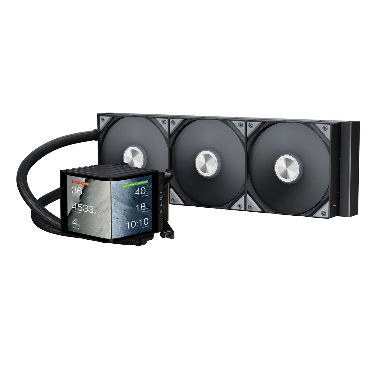 TRYX TRYX L-P360N-DS3M-G1K liquid cooler 360mm AMOLED 6.67" 320w TDP — product photo
