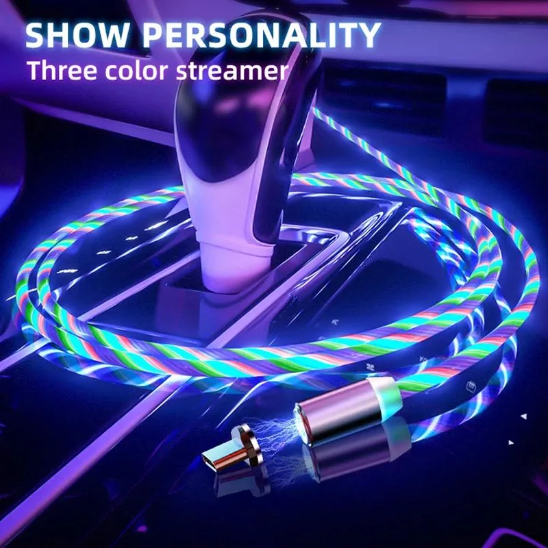 A Micro USB to USB A cable with LED lighting, 11 characters