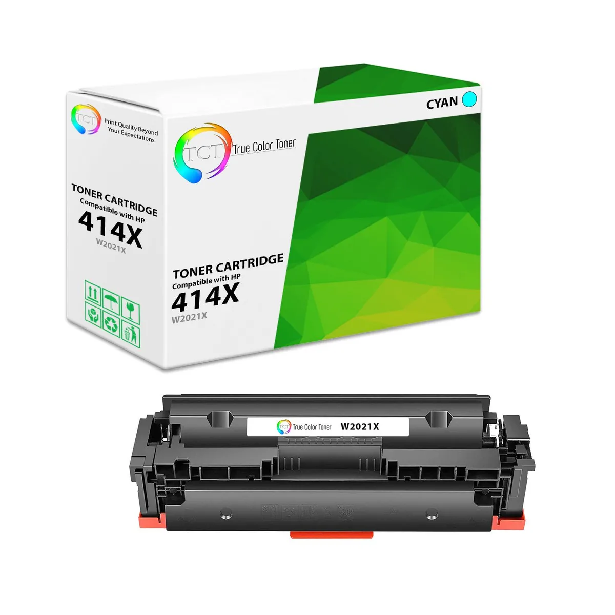 True Color Toner True Color Toner 414X Cyan High Yield Toner Cartridge W2021X 6000 Pages — product photo