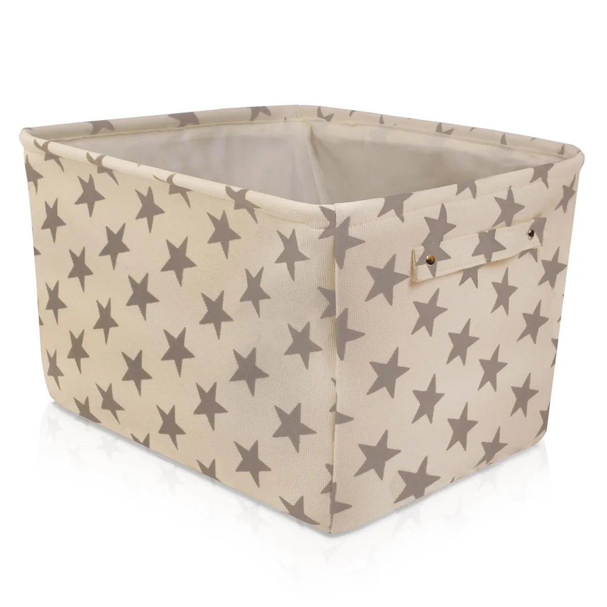 Altatac Altatac Canvas Storage Basket White/Gray Stars 16.5x12.5x7.5 in — product photo