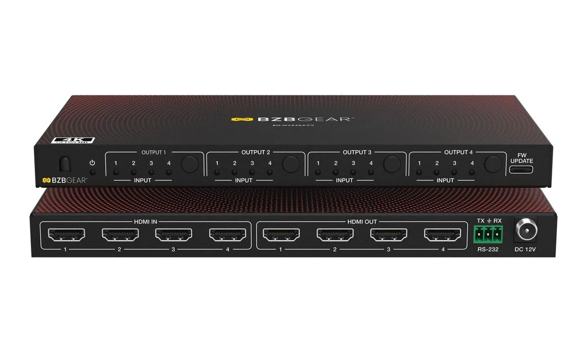 BZBGEAR BZBGEAR BG-MVS4X4-CV 4x4 4K HDMI Matrix Switcher Video Wall Processor — product photo