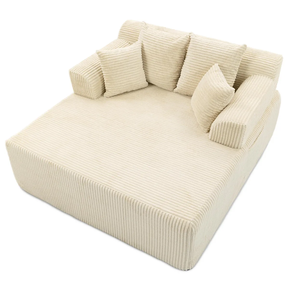 VANBOW VANBOW 58" Corduroy Boneless Sleeper Sofa Bed, Beige — product photo