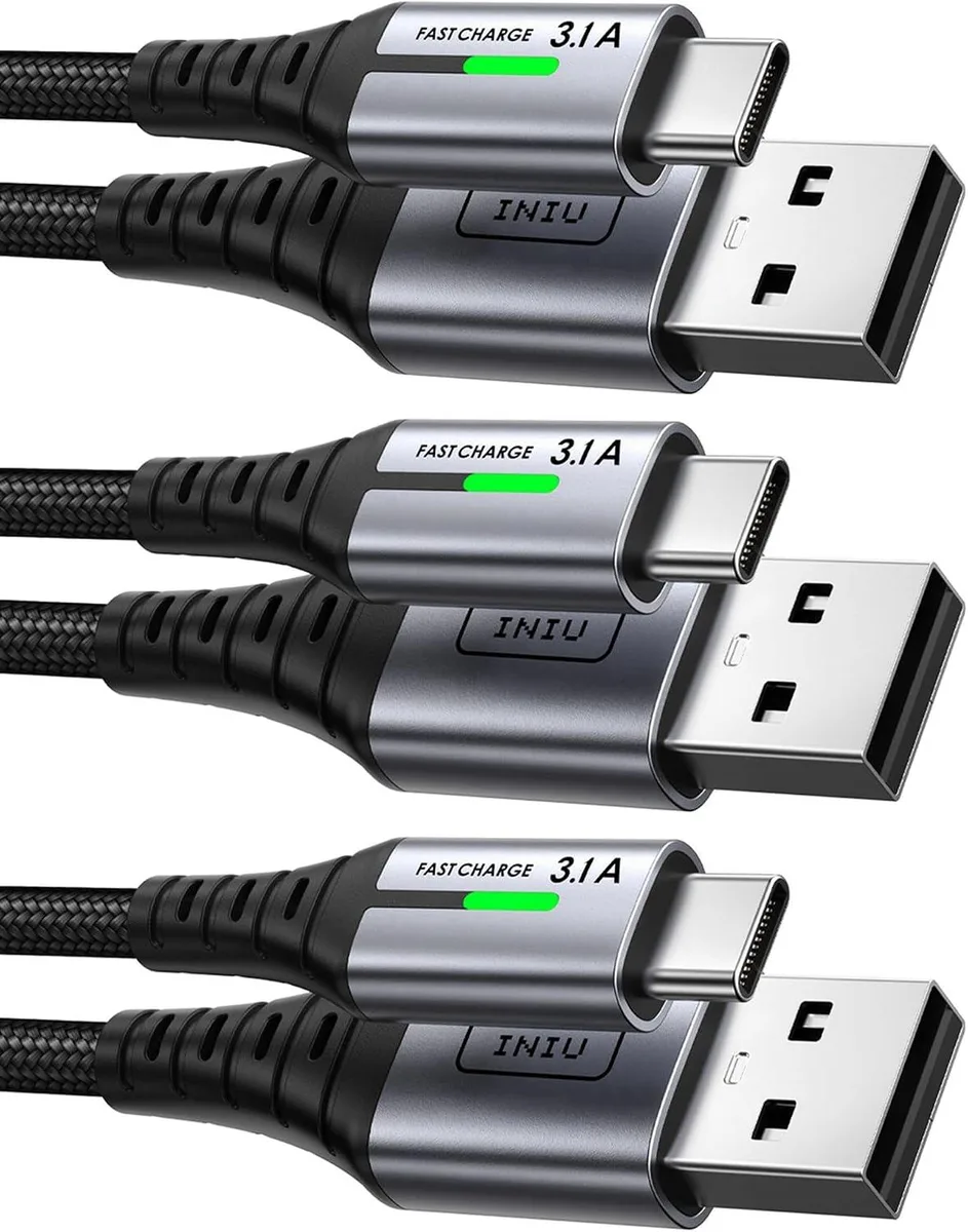 Kootion Kootion USB-A to USB-C Cable 3-Pack 1.6ft 6.6ft 3.1A 480Mbps — product photo