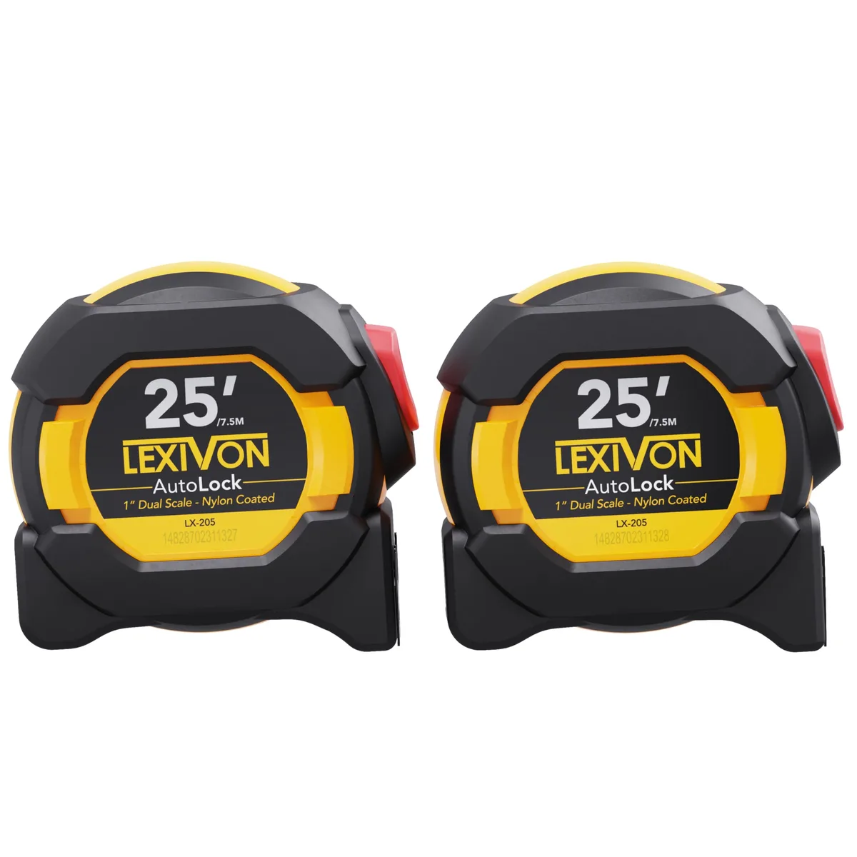  2-Pack 25Ft/7.5m AutoLock Tape Measure 1-Inch Blade LX-205X2 — product photo