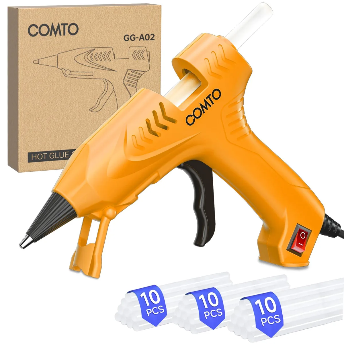  Comet A02-20W-YW 20 W Hot Glue Gun Kit with 30 Sticks Yellow — product photo