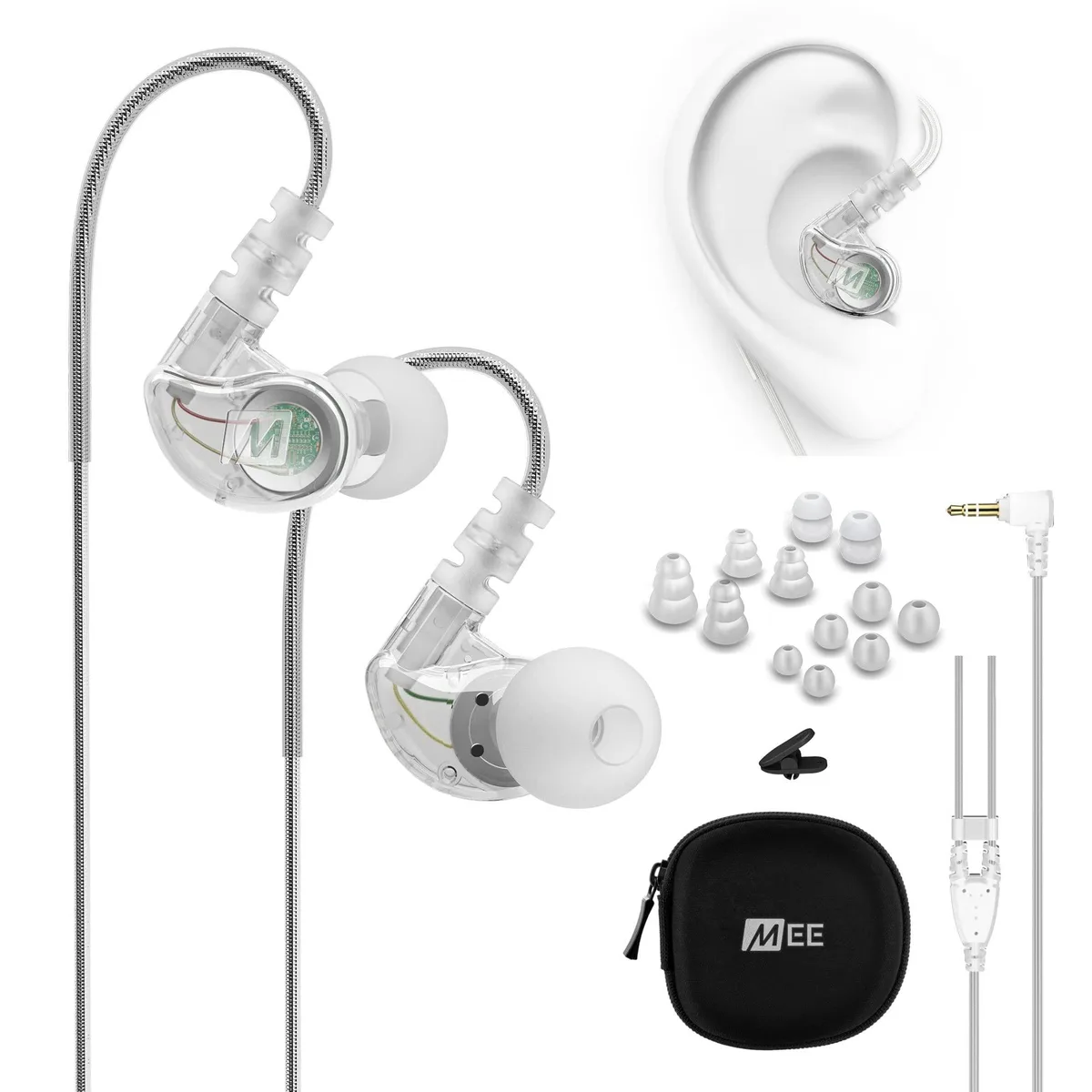  Mee audio M6 Clear In-Ear Earbuds 3.5mm 16ohm 98dB — product photo