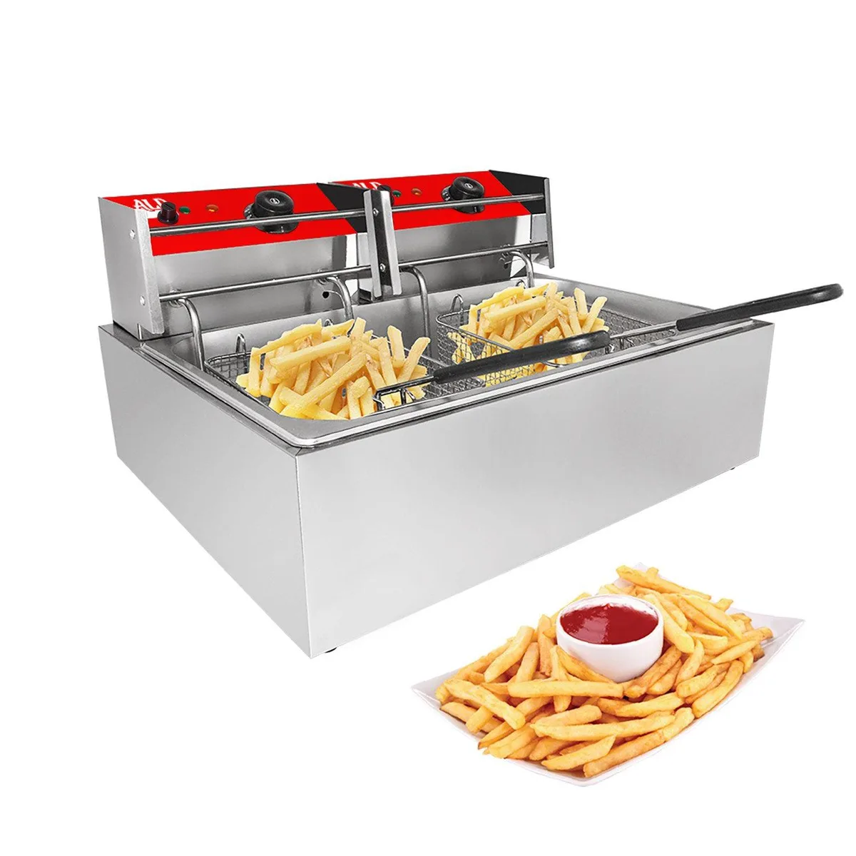 ALDKitchen ALDKitchen AR-HEF82 Double Deep Fryer 12 L 110V — product photo