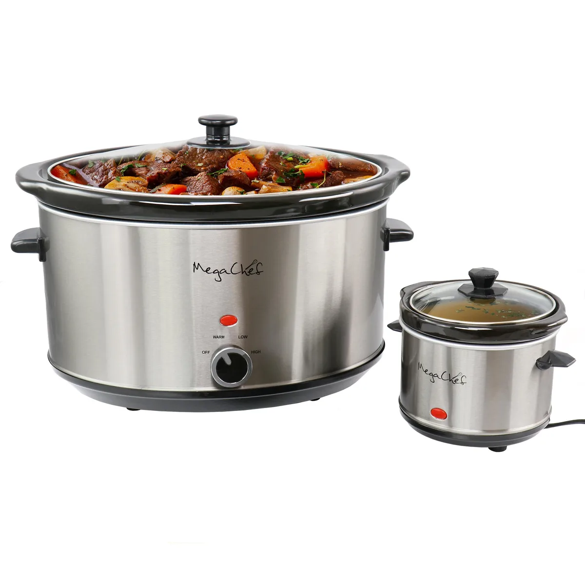 MegaChef MegaChef 510120189M 8 Qt Slow Cooker with .6 Qt Warmer — product photo