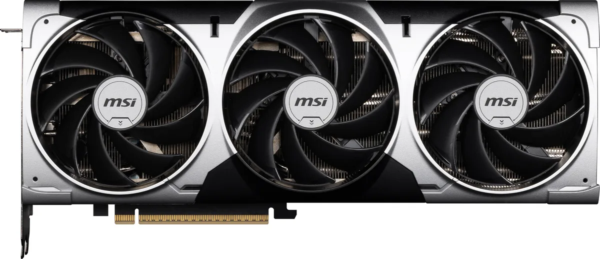 MSI MSI RTX 5070 TI 16G VENTUS 3X OC silver triple-fan graphics card — product photo