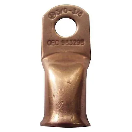 Pack of 25 copper crimp solder lugs, straight, 1/4 in. stud