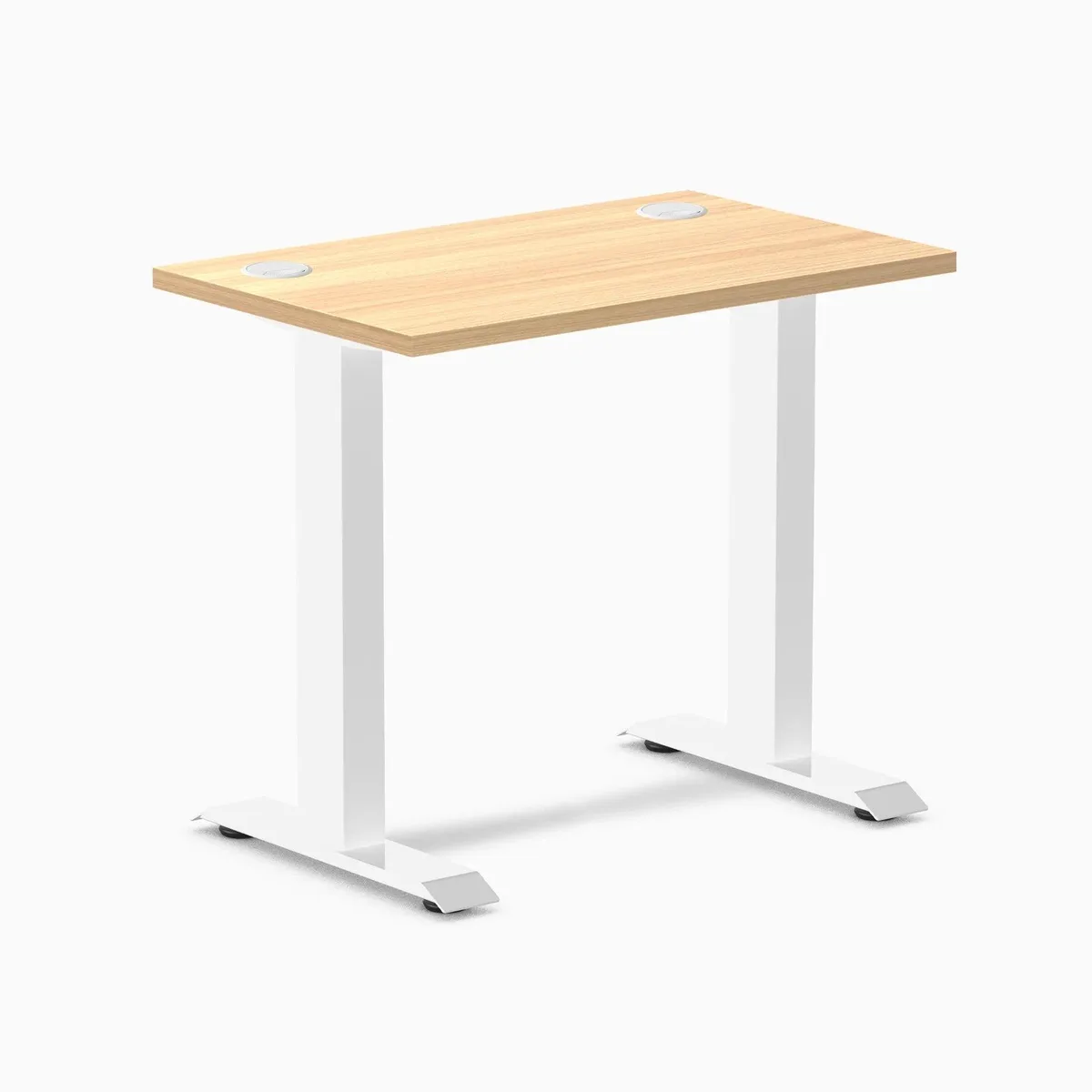 Desky Desky Zero Mini Office Desk Sublime Teak White 32 x 20 in — product photo