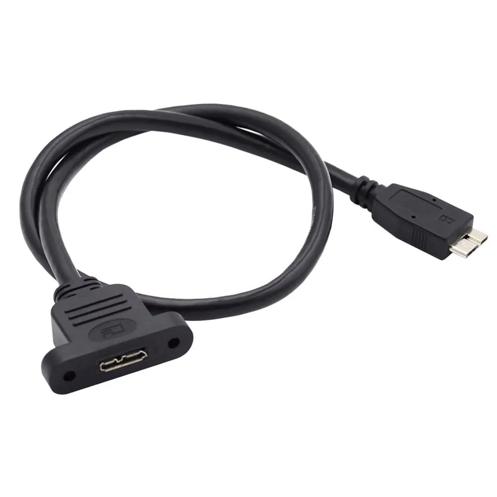 Fervit Fervit Micro USB 3.0 Male to Micro 3.0 Type-B Female Screw Mount Extension Cable 50cm — product photo