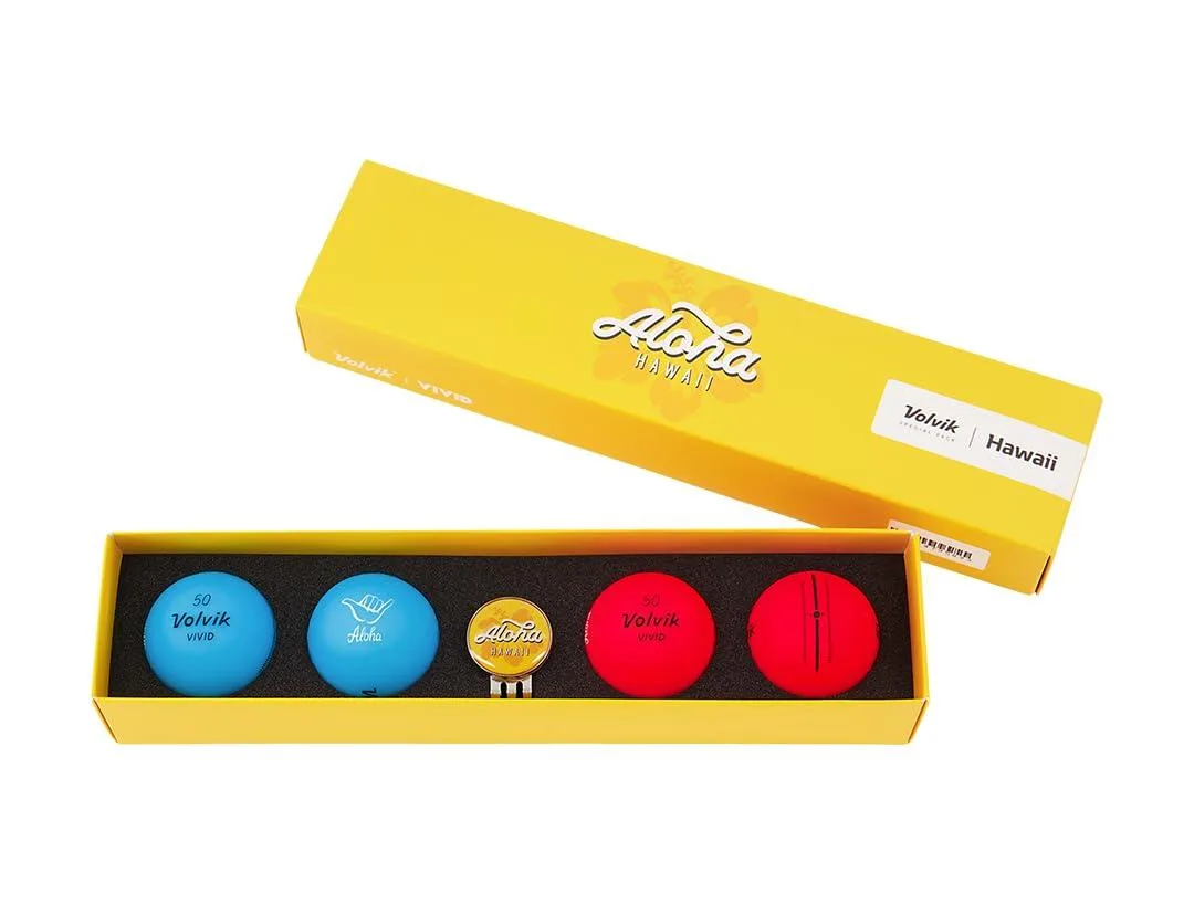 Volvik Volvik 5615 Hawaii State Edition Golf Balls 4 Pack with Marker &amp; Hat Clip 2.0 — product photo