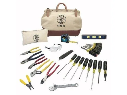Klein Tools 28-piece electrician's tool set in storage bag