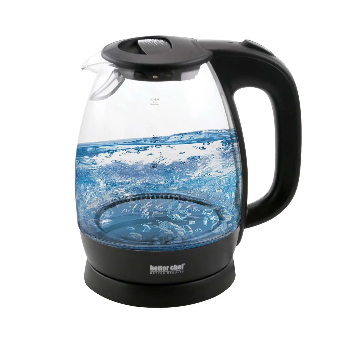 Better Chef Better Chef 1.7 L cordless glass kettle with blue LED base — product photo