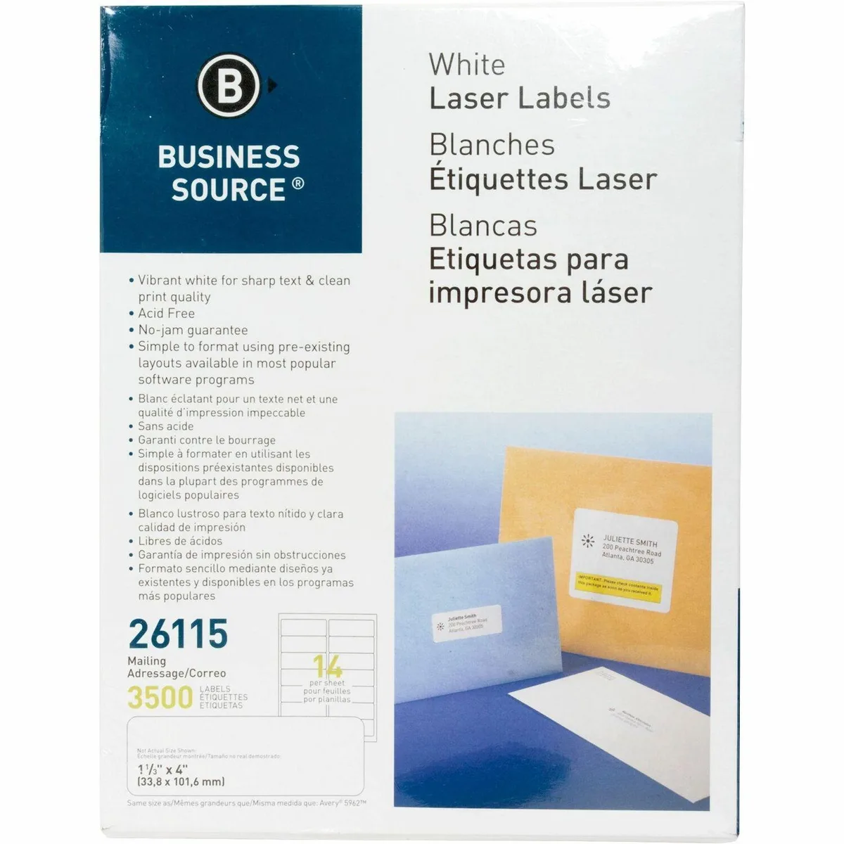 Business Source Business Source 26115 White Laser Labels 3500 Pack — product photo